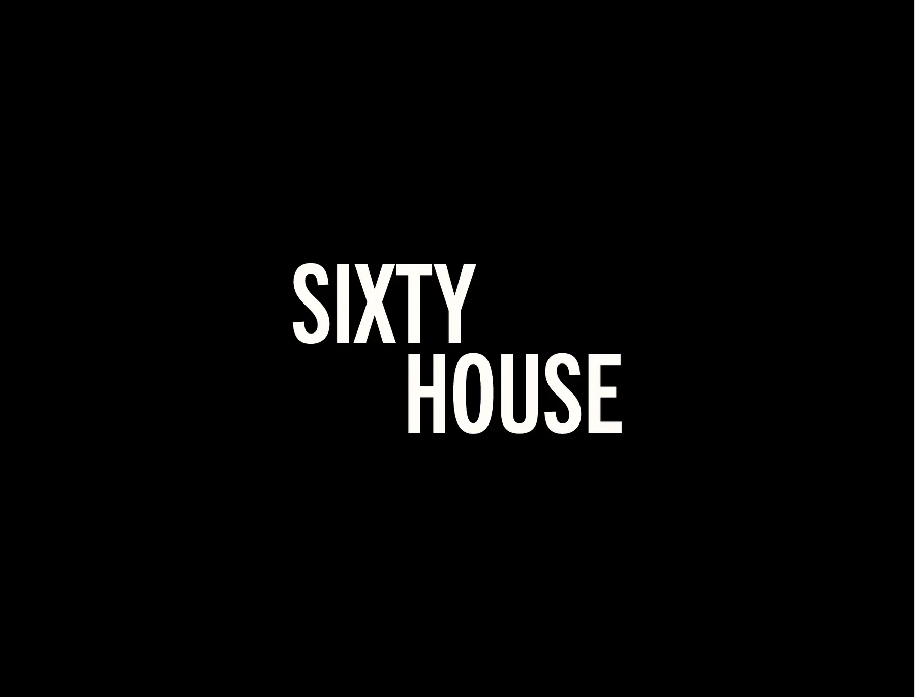 Proposition de logotype Sixty House blanc sur fond noir