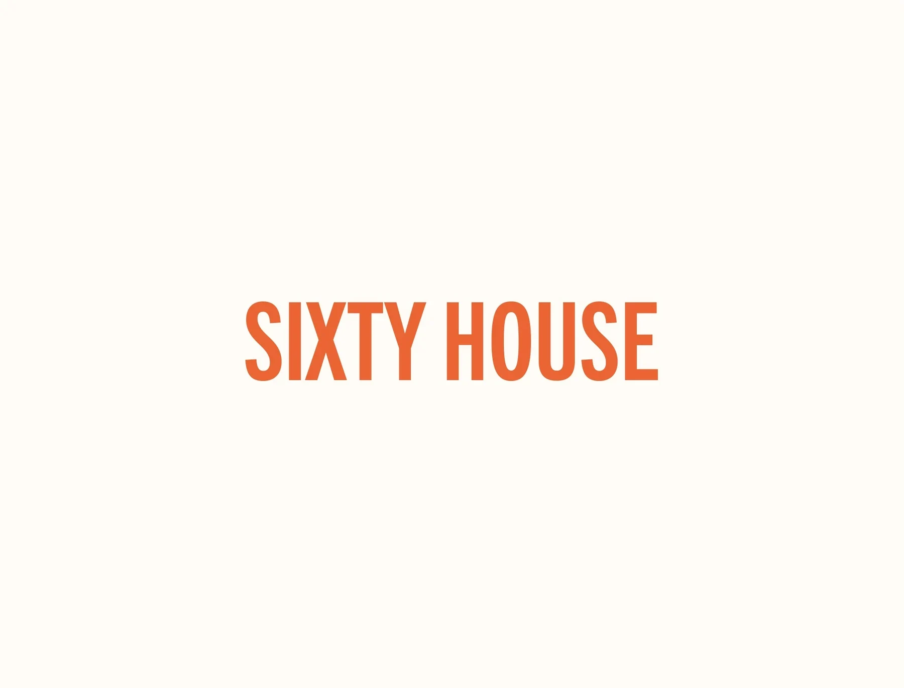 Proposition de logotype Sixty House orange sur fond crème