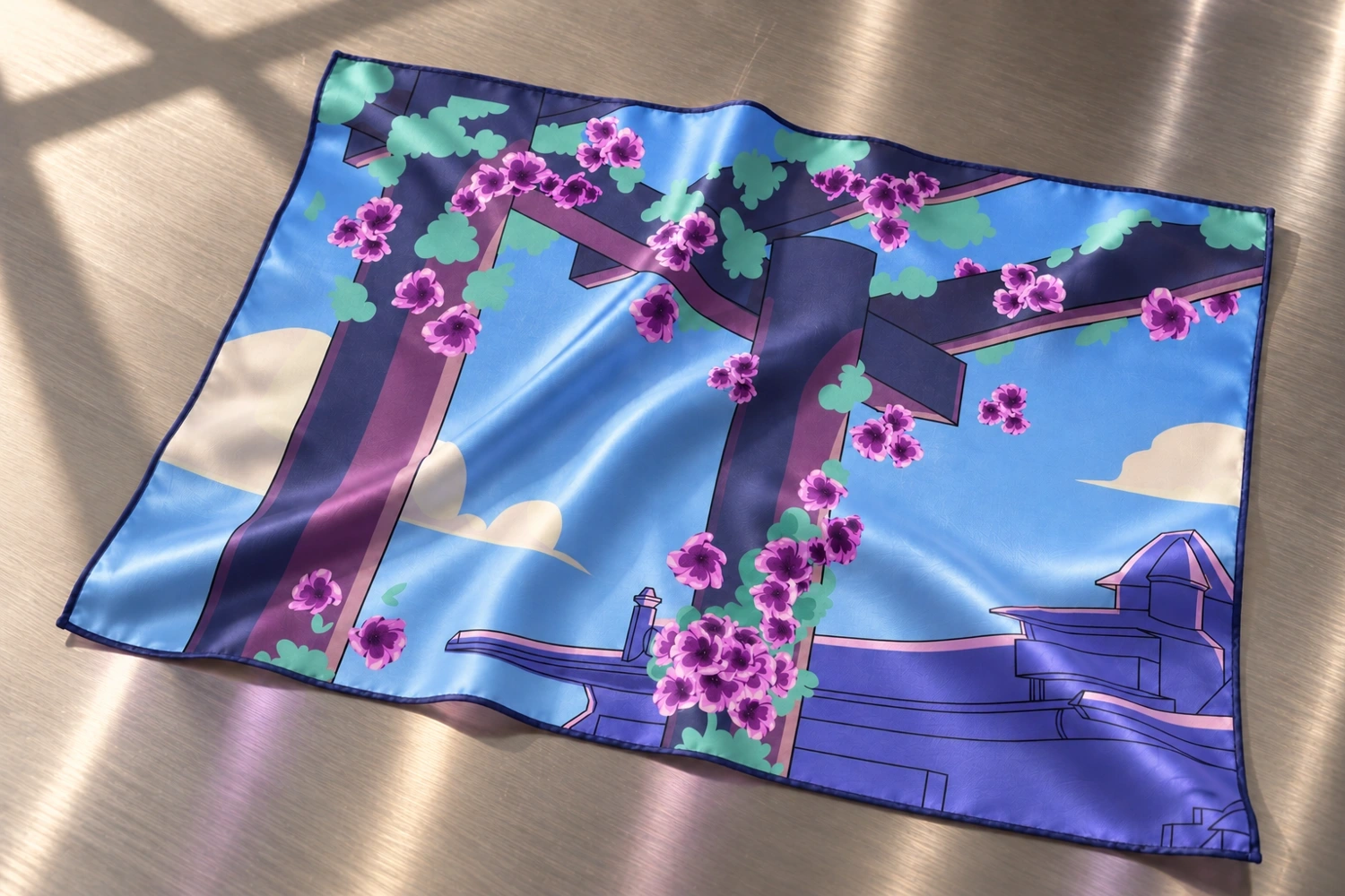Le groove fleuri — Le paysage se porte en carré de soie. Mise en situation conceptuelle.