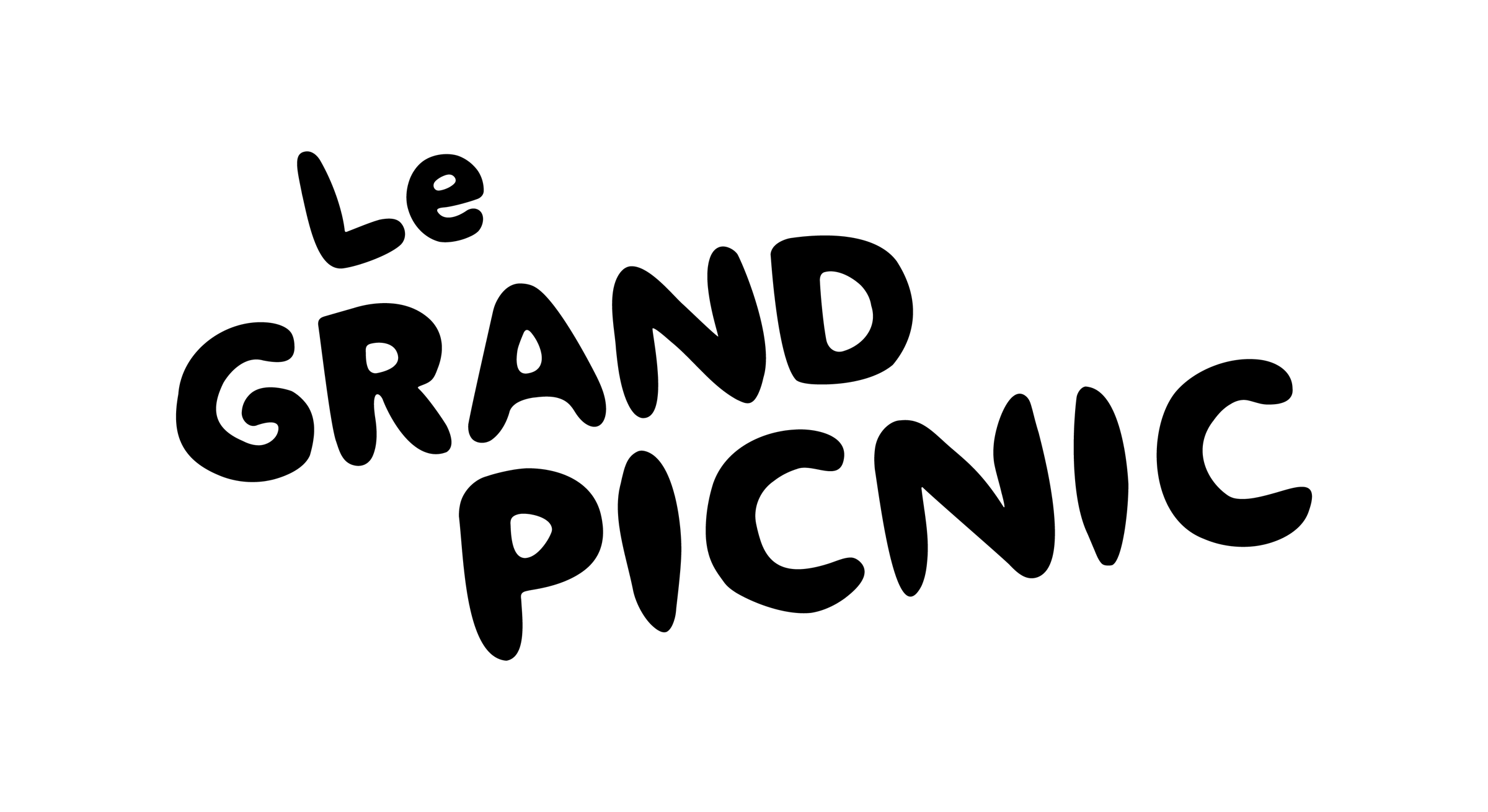 Logotype noir dessiné pour Le Grand Picnic sur fond transparent