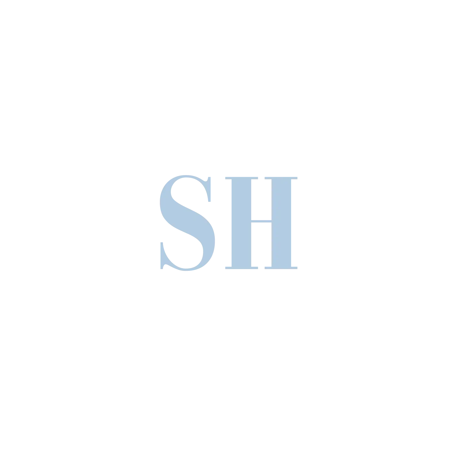 Monogramme SH bleu argenté