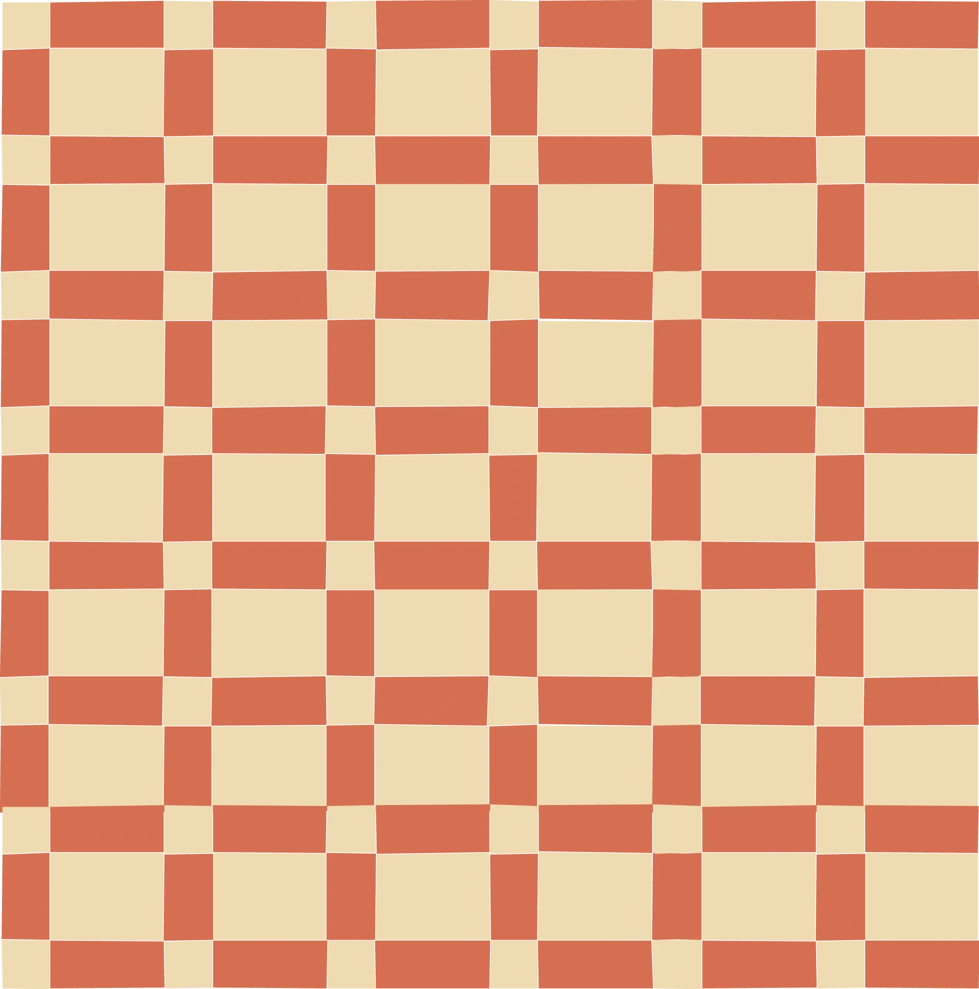 Recherche de damier My Little Marrakech, alternant petits et grands carreaux terracotta et sable aux contours irréguliers