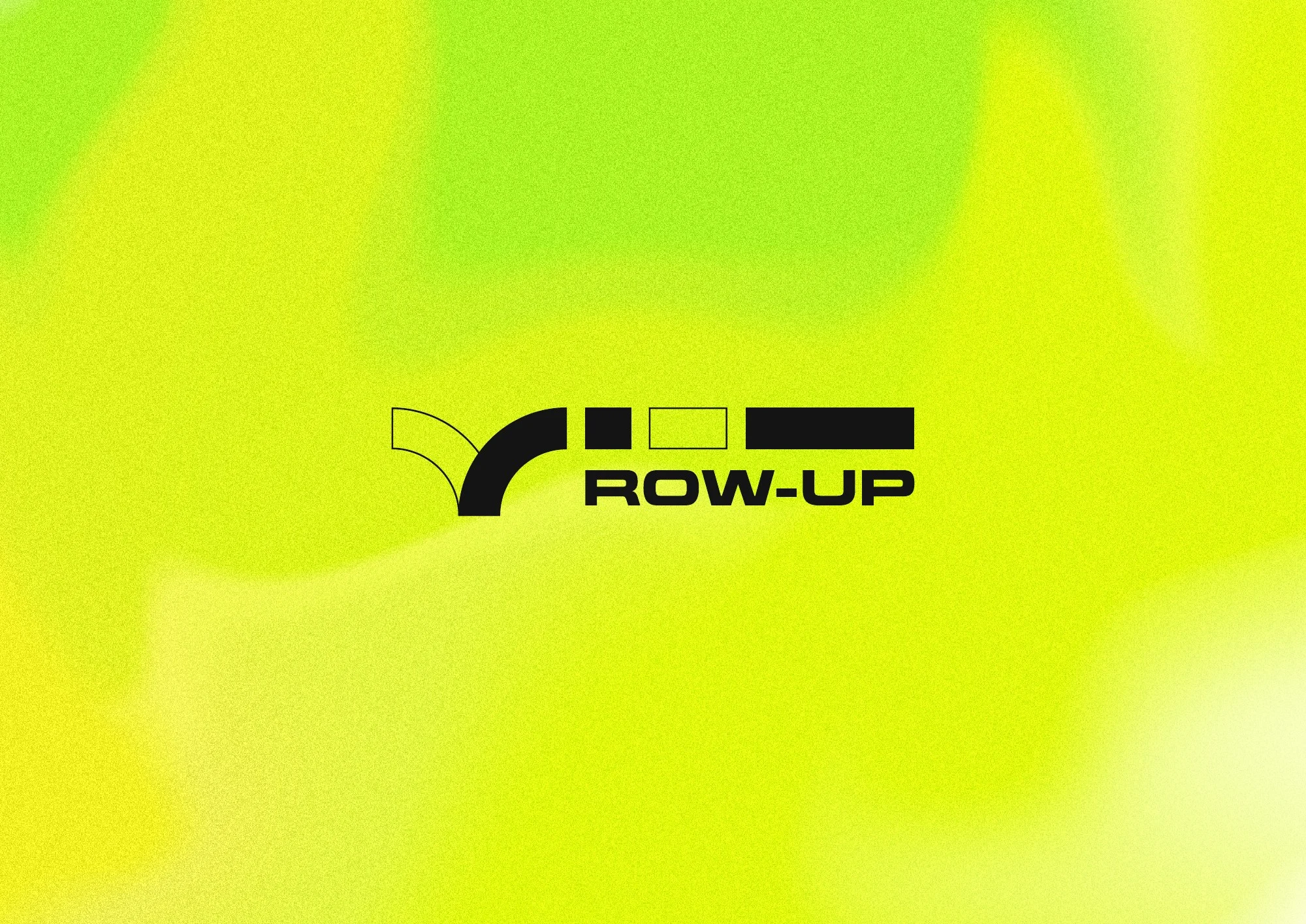 Mot-signe Row Up noir sur un fond jaune électrique lumineux
