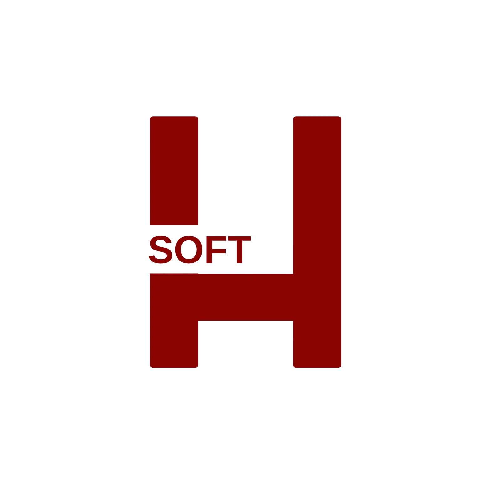 Symbole Soft Horse rouge construit autour d’un grand H géométrique