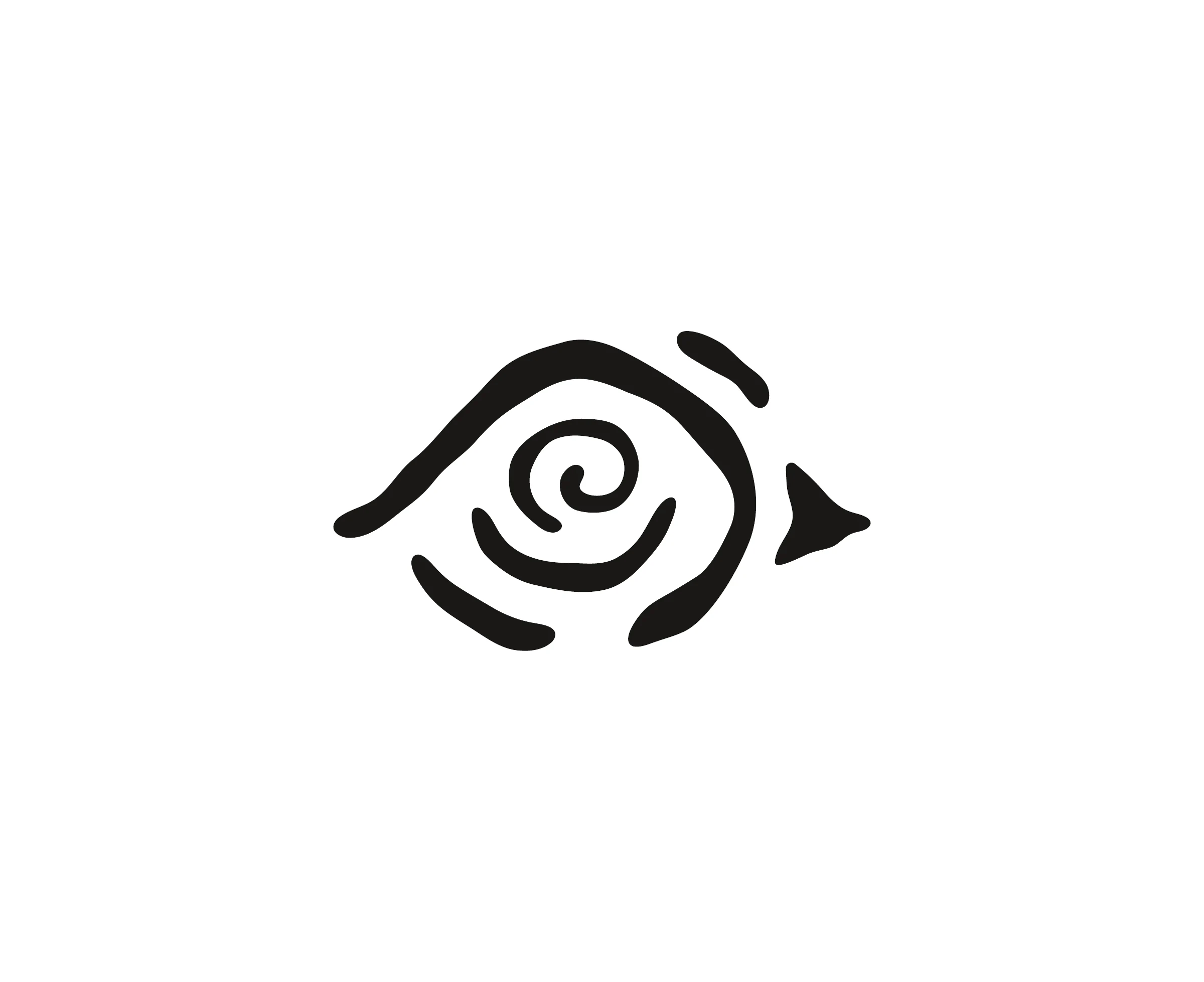Emblème organique AOMOA noir sur blanc, extrait du pack logo V04 livré en octobre 2025